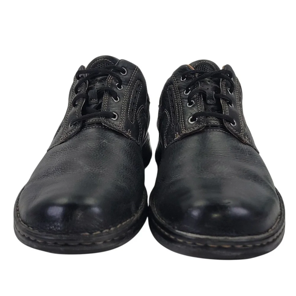 Clarks Unstructured Un.Ravel Men's Black Leather Lace Up Oxfords Shoe Sz 11.5‎ W